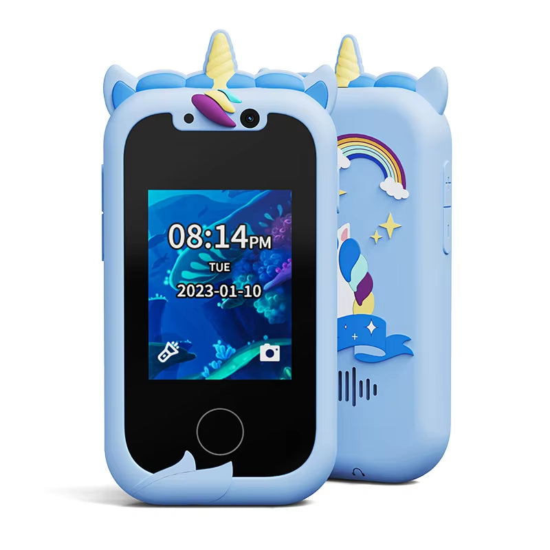 Kids Smart Phone Toys for Girls Unicorns Gifts 2.8 Inch Touchscreen Dual Camera Music Player Learn Toys Christmas Birthday Gift