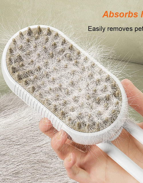 Load image into Gallery viewer, 3 in 1 Pet Electric Steam Brush Cat and Dog Cleaning Spray Massage Grooming Comb Retractable Handle Pet Hair Removal Beautybrush
