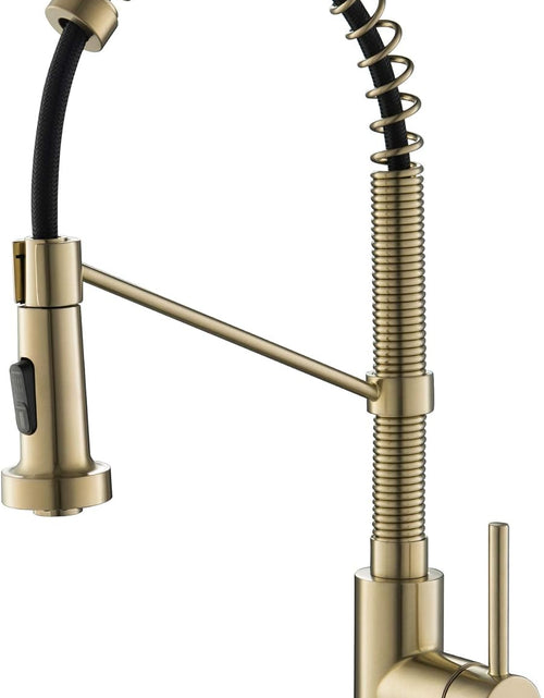 Load image into Gallery viewer, KPF-1610BG Bolden 18-Inch Commercial Kitchen Faucet with Dual Function Pull-Down Sprayhead in All-Brite Finish, 18 Inches, Brushed Gold
