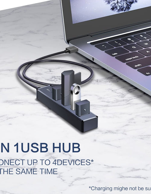 Load image into Gallery viewer, H302S USB 3.0 Hub for Laptop with 2Ft Long Cable, Multi Port Expander, Fast Data Transfer USB Splitter Compatible with Windows PC, Mac, Printer, Mobile HDD
