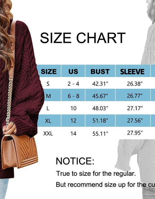 Load image into Gallery viewer, Oversized Sweaters for Women Cable Knit Chunky Pullover Sweater
